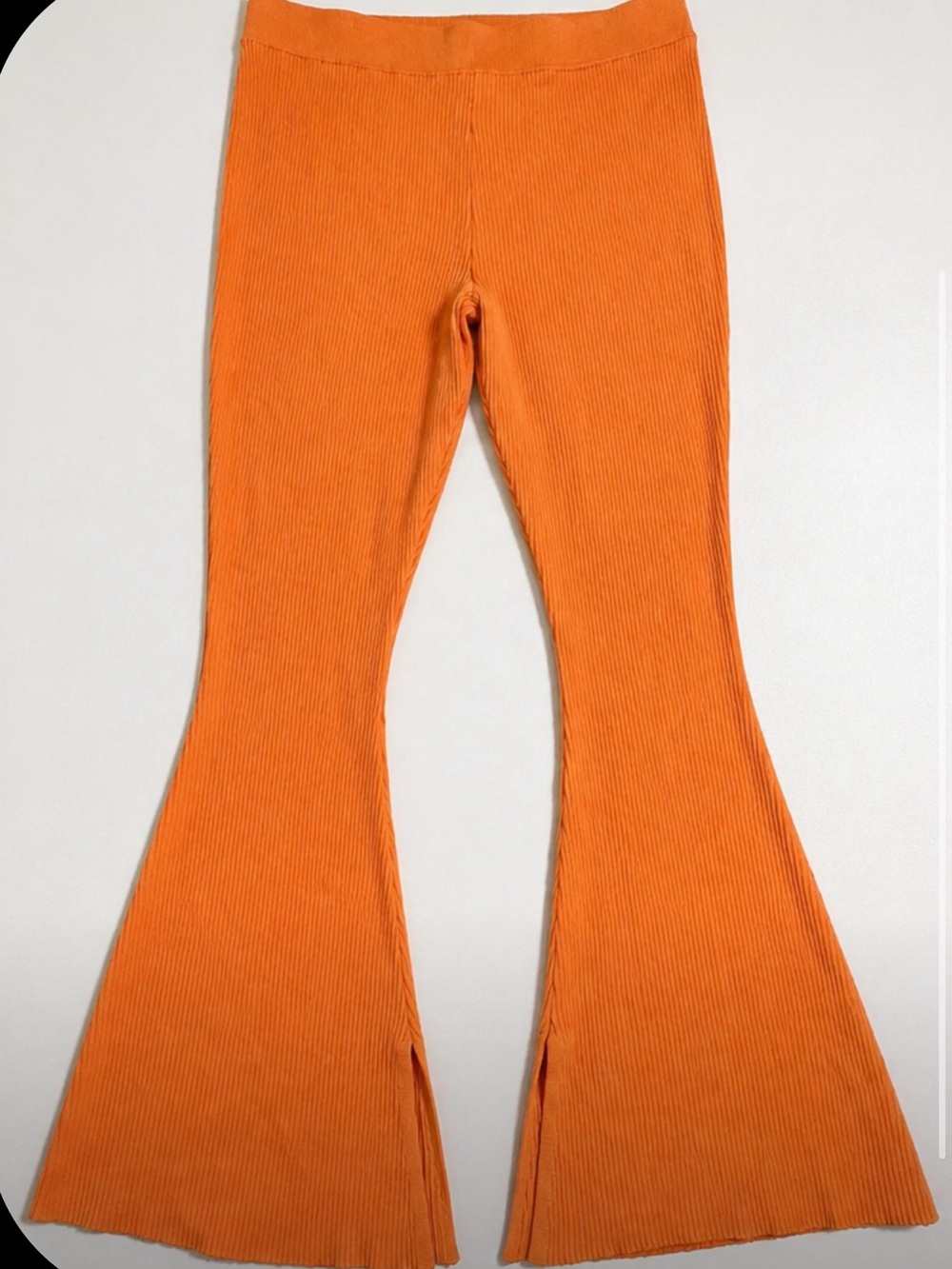 Royalty by Maluma Size Medium High-Rise Split-Slit Flare Pants in Orange - Picture 4 of 16